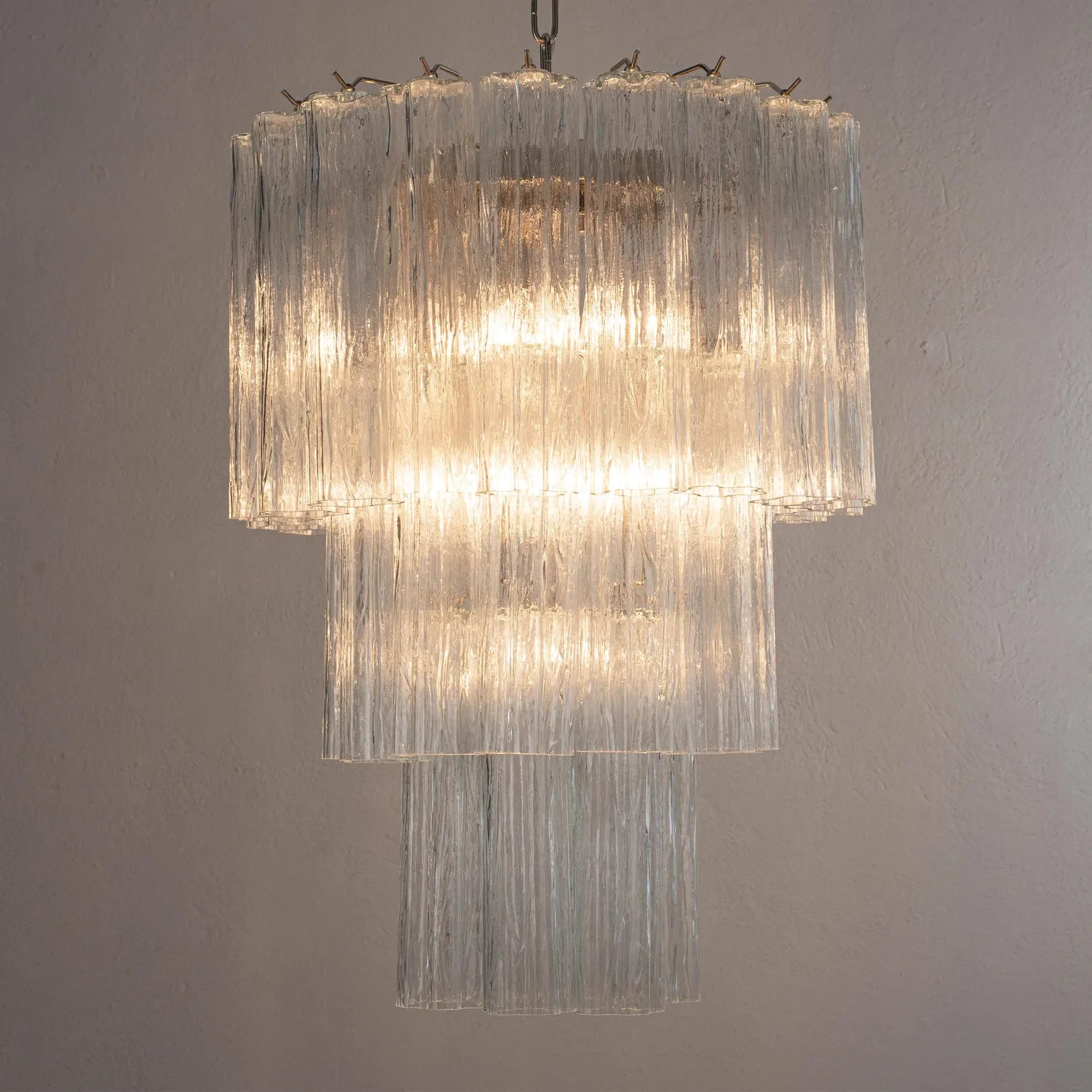 Murano Clear Tronchi Chandelier Ø50 - 36 Tubes - Bellavé Studio