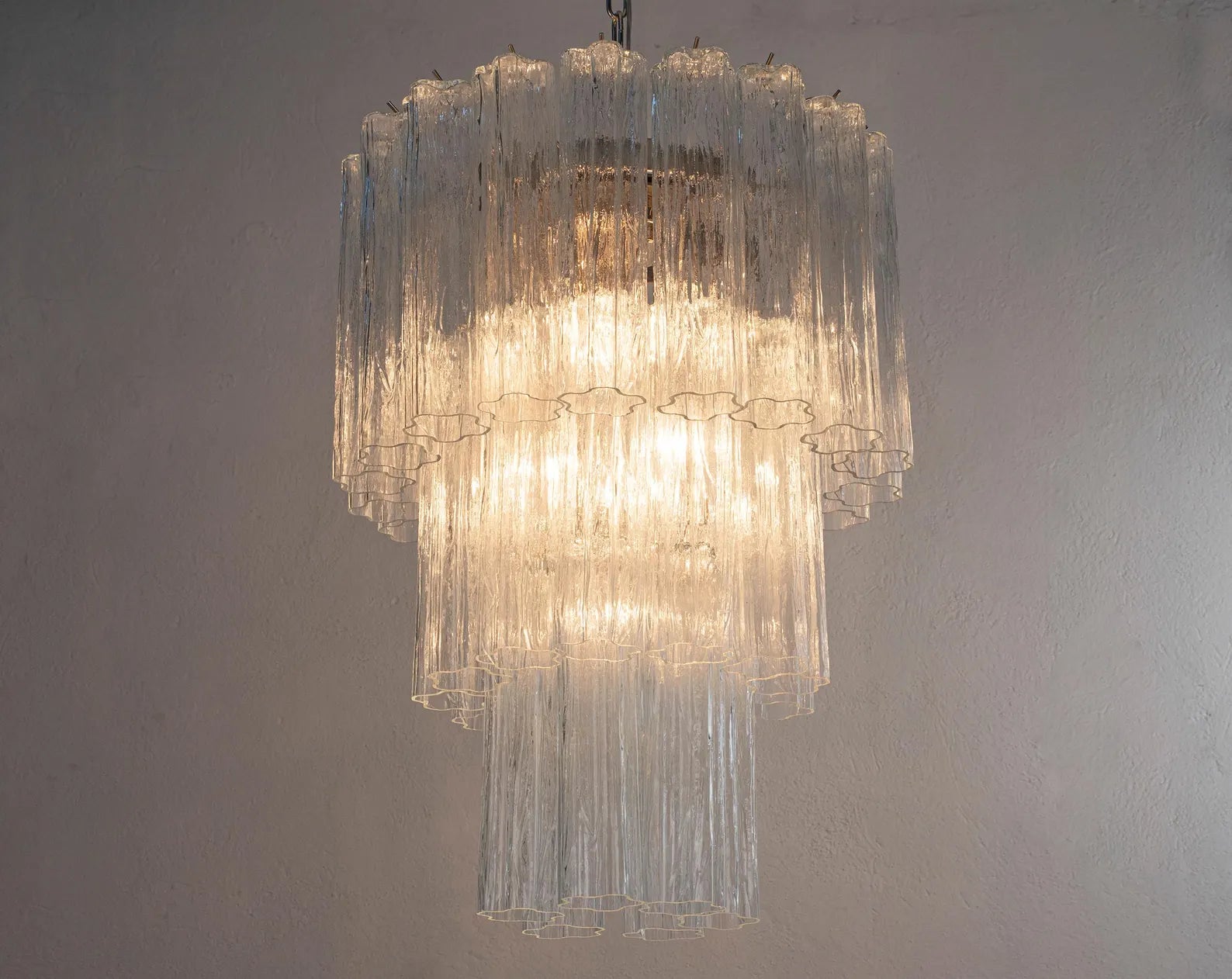 Murano Clear Tronchi Chandelier Ø50 - 36 Tubes - Bellavé Studio