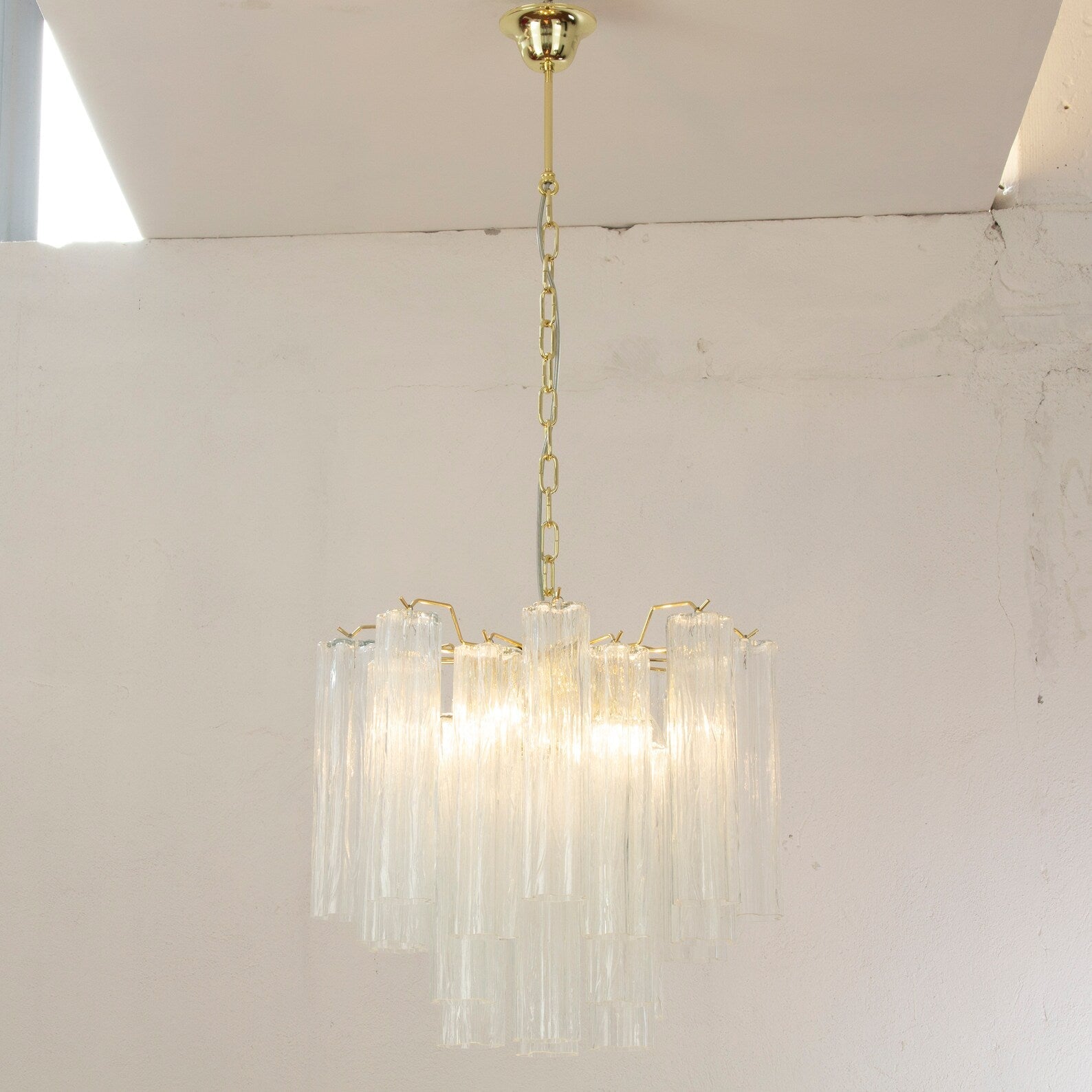 Murano Clear Tronchi Chandelier Ø53 - 24 Tubes - Bellavé Studio