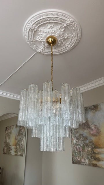 Murano Clear Tronchi Chandelier Ø58 - 36 Tubes - Bellavé Studio