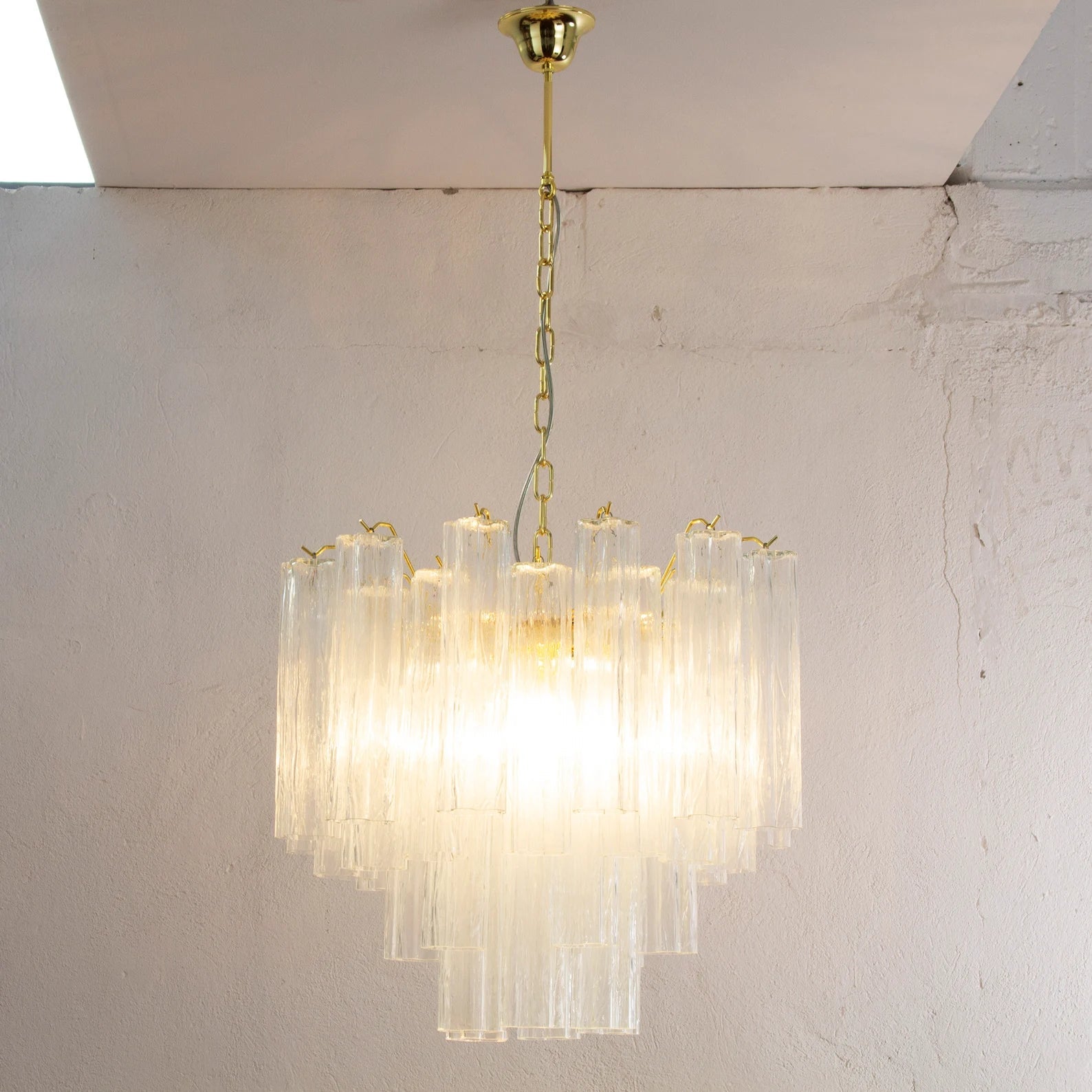 Murano Clear Tronchi Chandelier Ø58 - 36 Tubes - Bellavé Studio