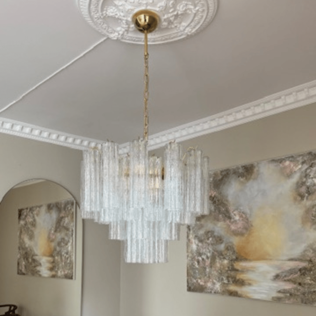 Murano Clear Tronchi Chandelier Ø58 - 36 Tubes - Bellavé Studio