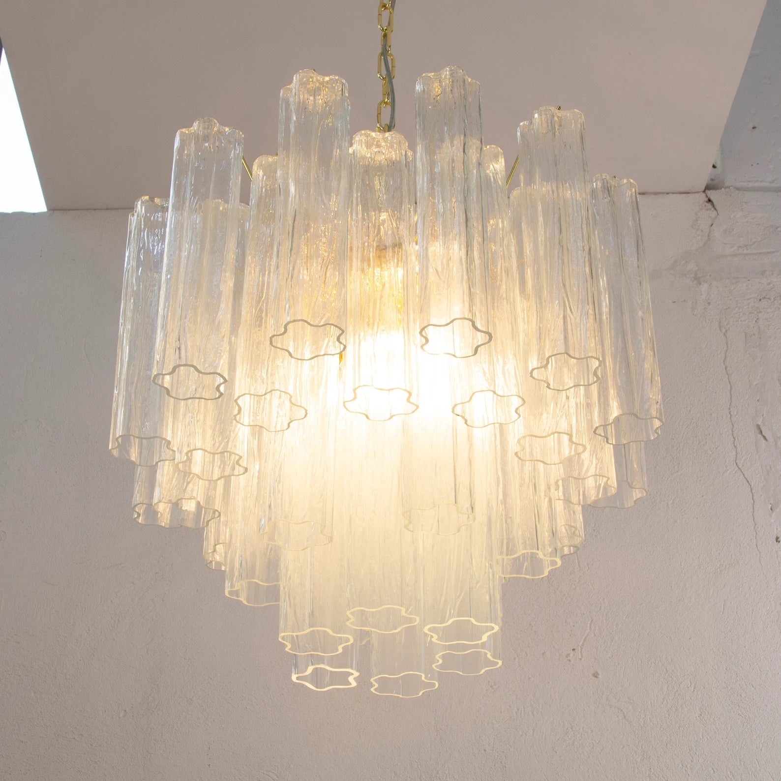Murano Clear Tronchi Chandelier Ø58 - 36 Tubes - Bellavé Studio