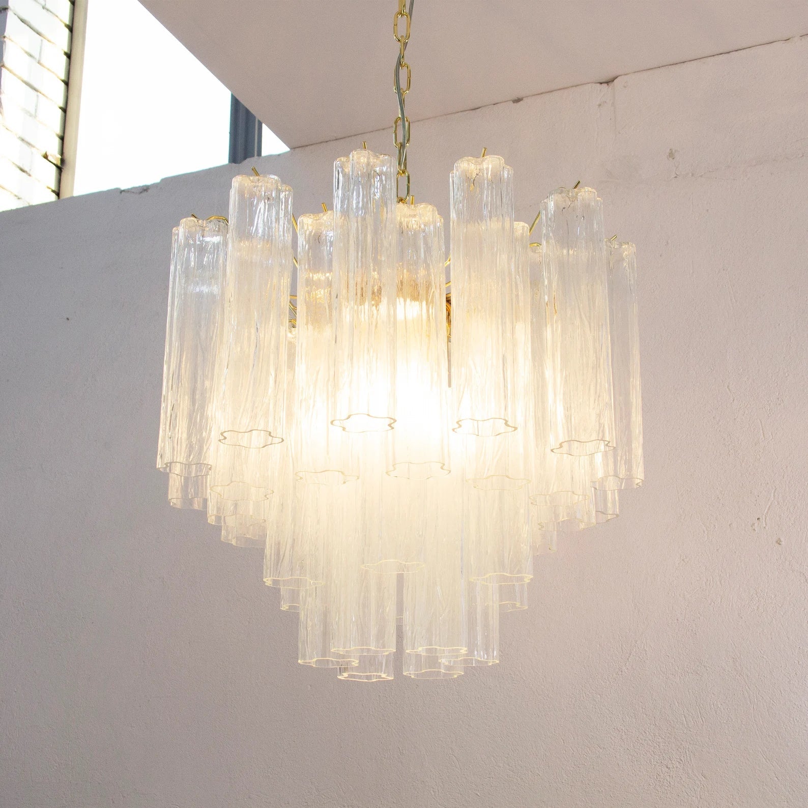 Murano Clear Tronchi Chandelier Ø58 - 36 Tubes - Bellavé Studio