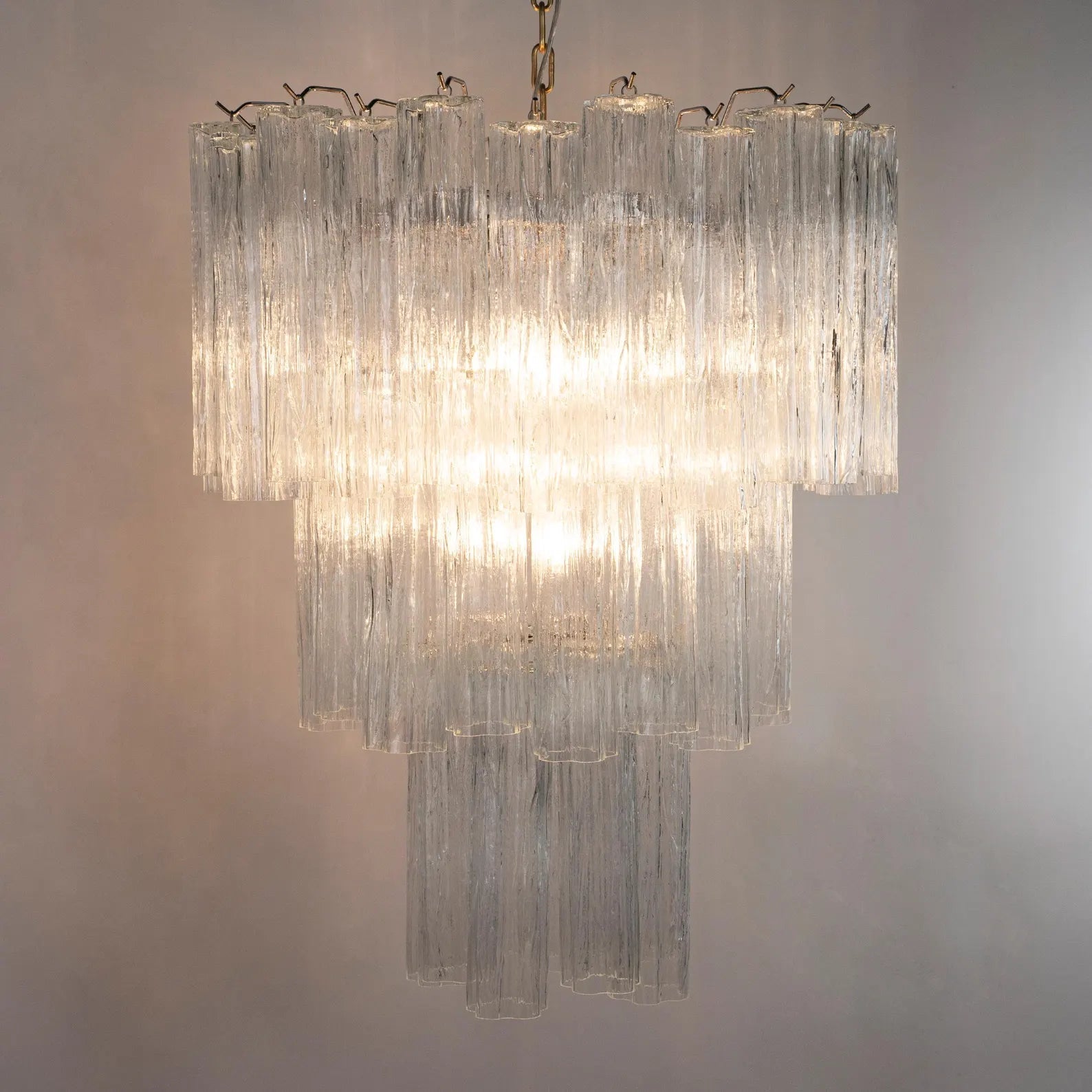 Murano Clear Tronchi Chandelier Ø60 - 52 Tubes - Bellavé Studio