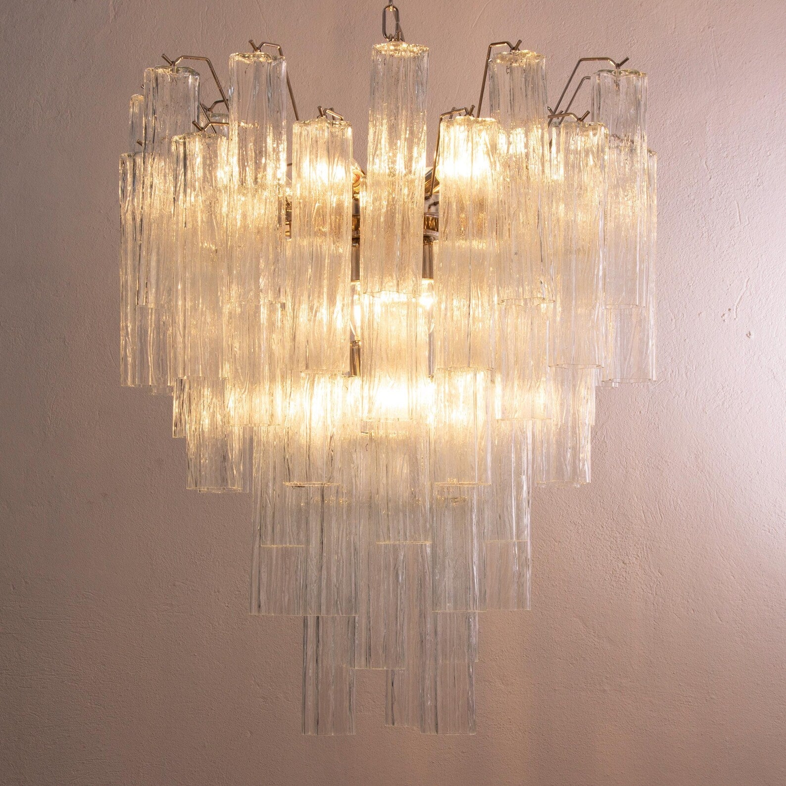 Murano Clear Tronchi Chandelier Ø70 - 56 Tubes - Bellavé Studio