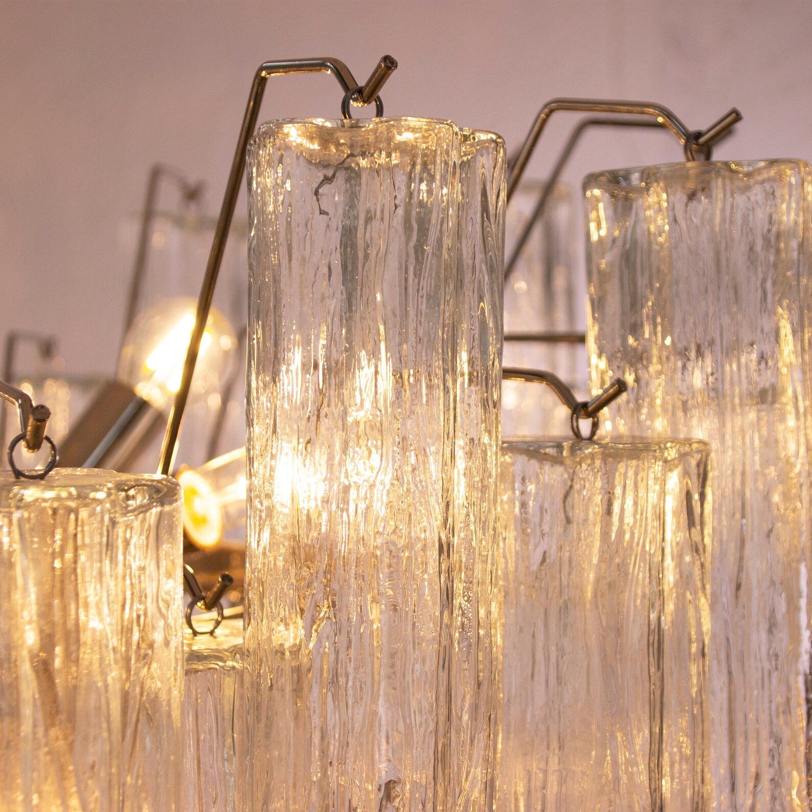 Murano Clear Tronchi Chandelier Ø70 - 56 Tubes - Bellavé Studio