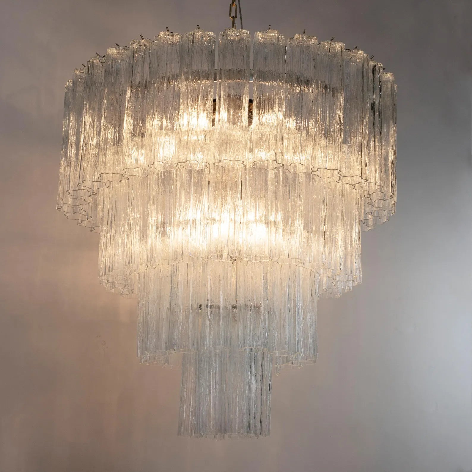 Murano Clear Tronchi Chandelier Ø85 - 78 Tubes - Bellavé Studio