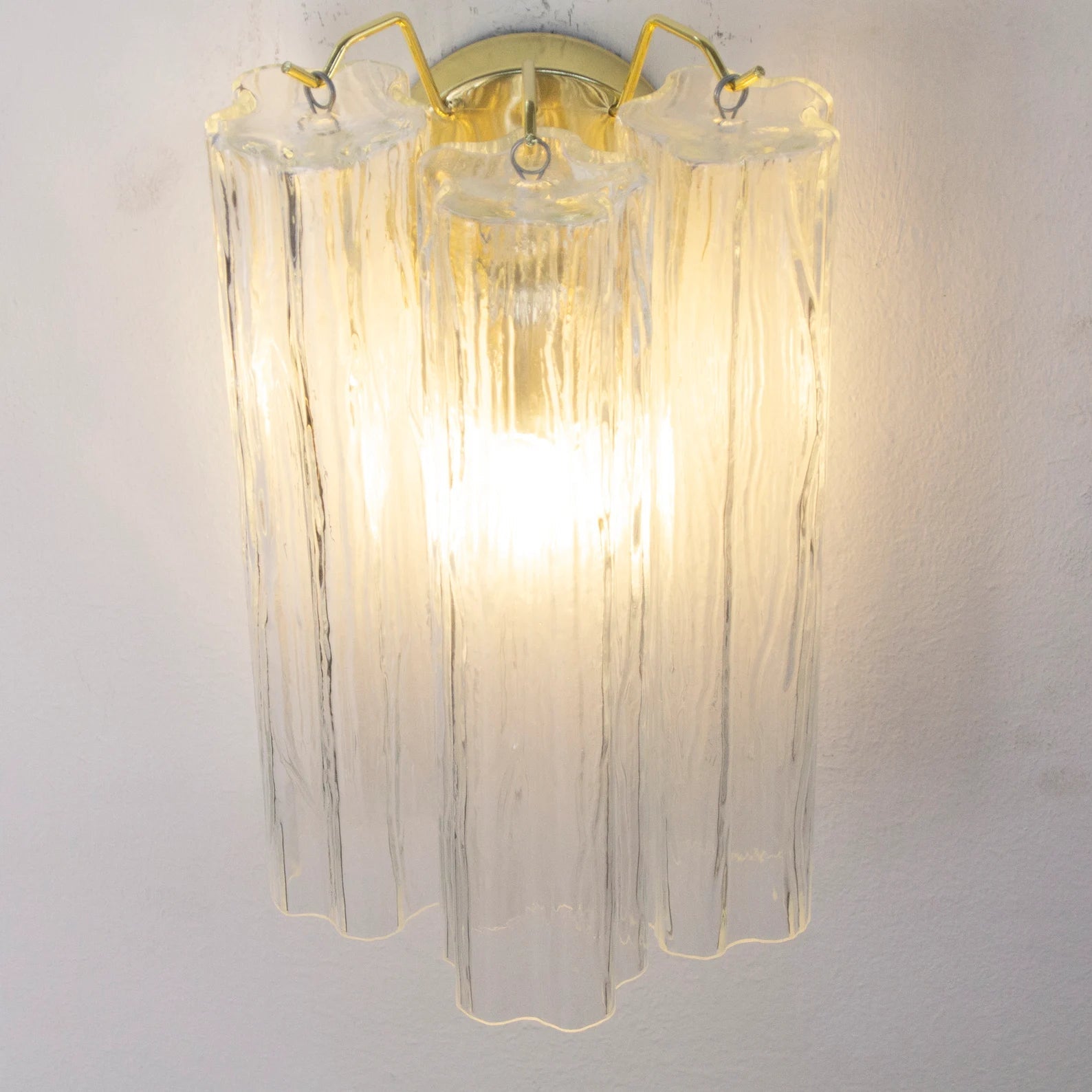 Murano Clear Tronchi Wall Sconces – Set of 2 - Bellavé Studio