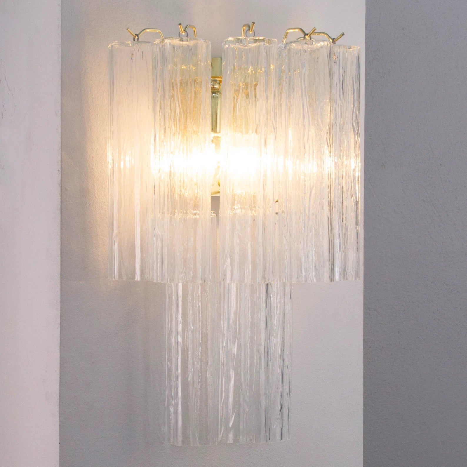 Murano Clear Tronchi Wall Sconces – Set of 2 - Bellavé Studio