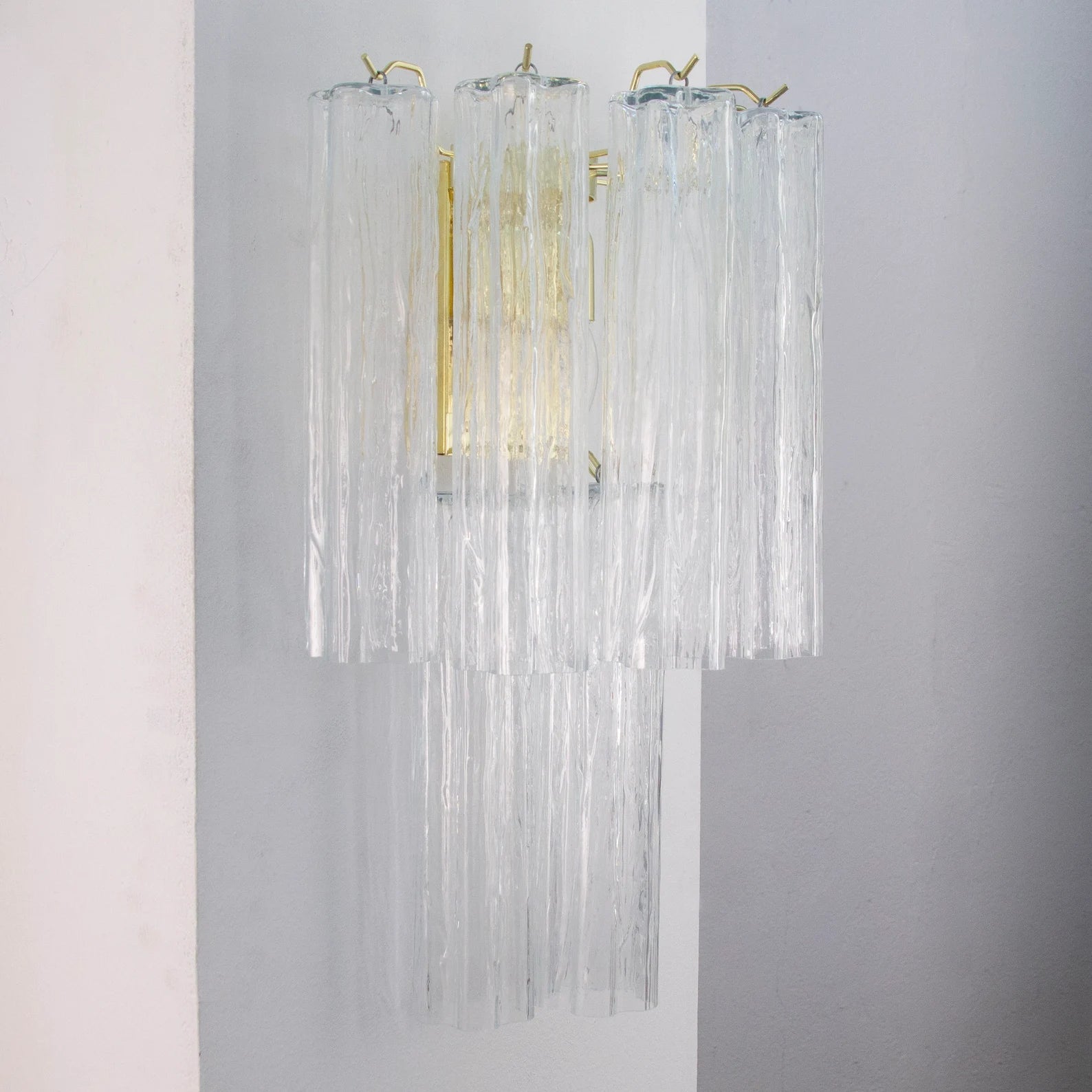 Murano Clear Tronchi Wall Sconces – Set of 2 - Bellavé Studio