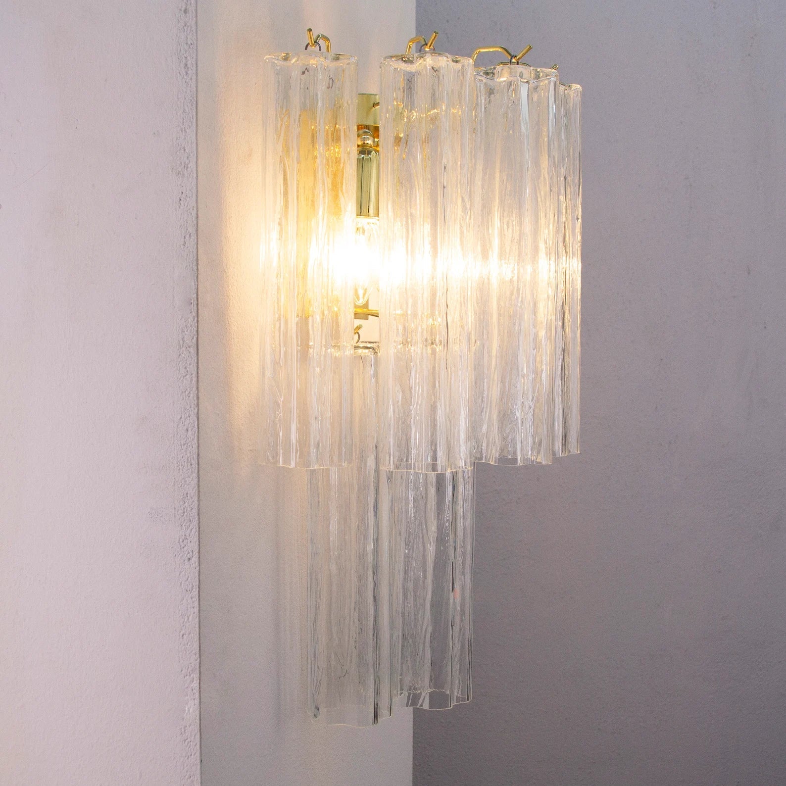 Murano Clear Tronchi Wall Sconces – Set of 2 - Bellavé Studio