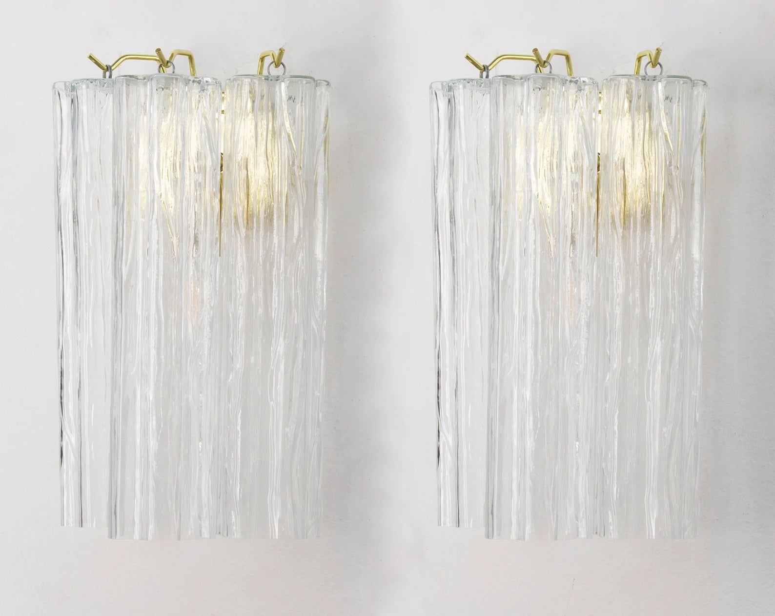 Murano Clear Tronchi Wall Sconces – Set of 2 - Bellavé Studio