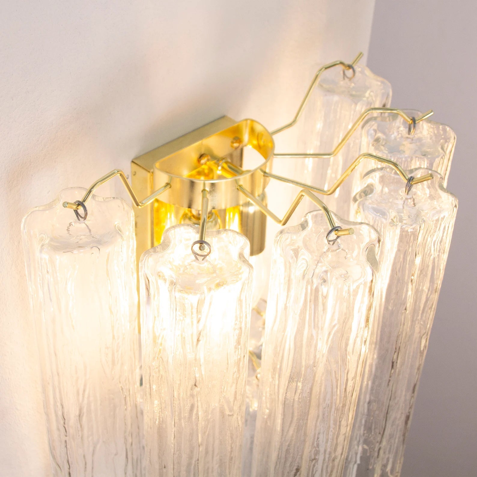 Murano Clear Tronchi Wall Sconces – Set of 2 - Bellavé Studio