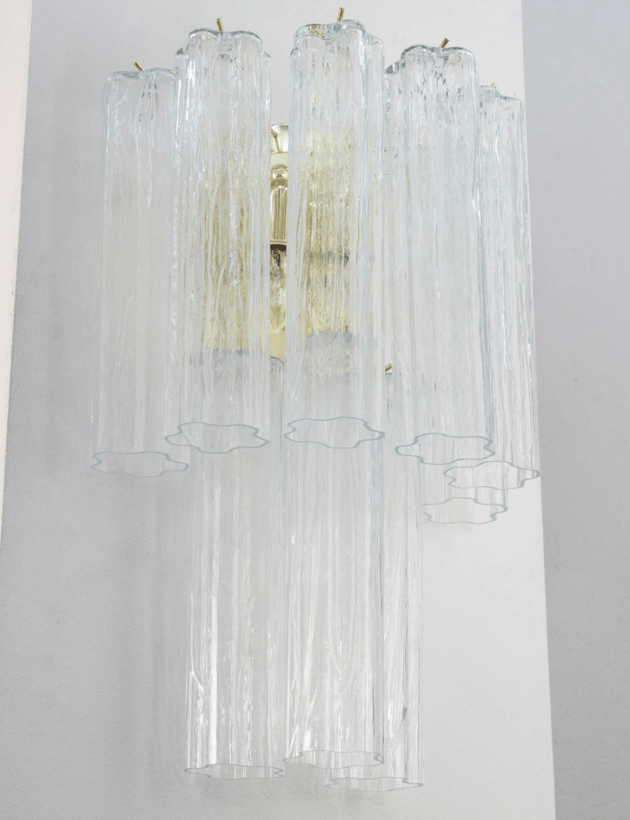 Murano Clear Tronchi Wall Sconces – Set of 2 - Bellavé Studio