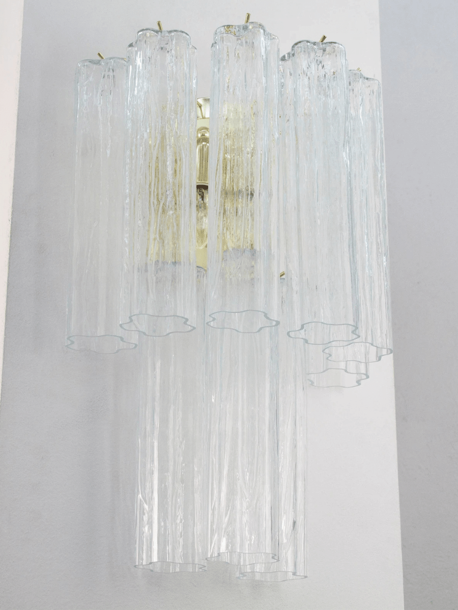 Murano Clear Tronchi Wall Sconces – Set of 2 - Bellavé Studio