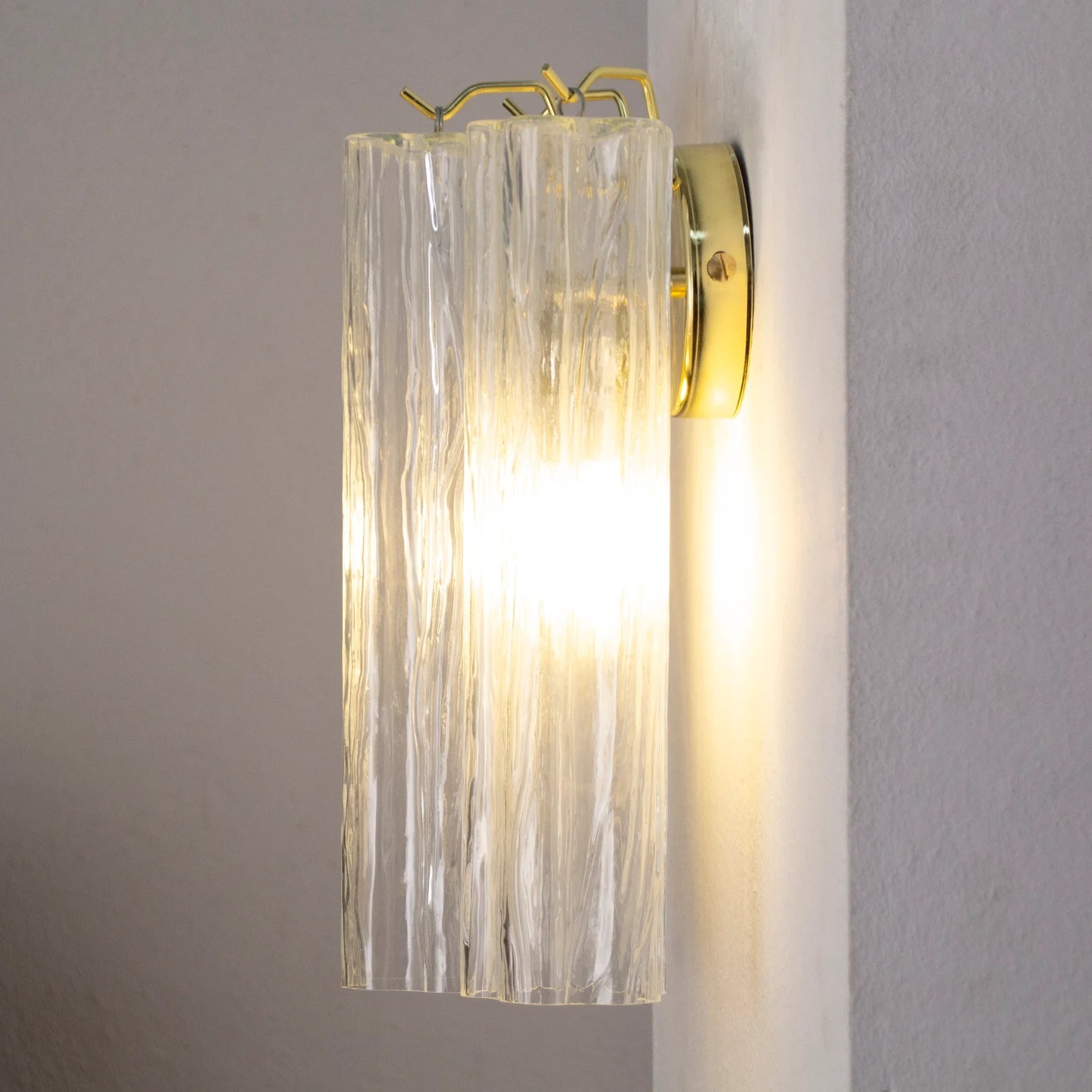 Murano Clear Tronchi Wall Sconces – Set of 2 - Bellavé Studio