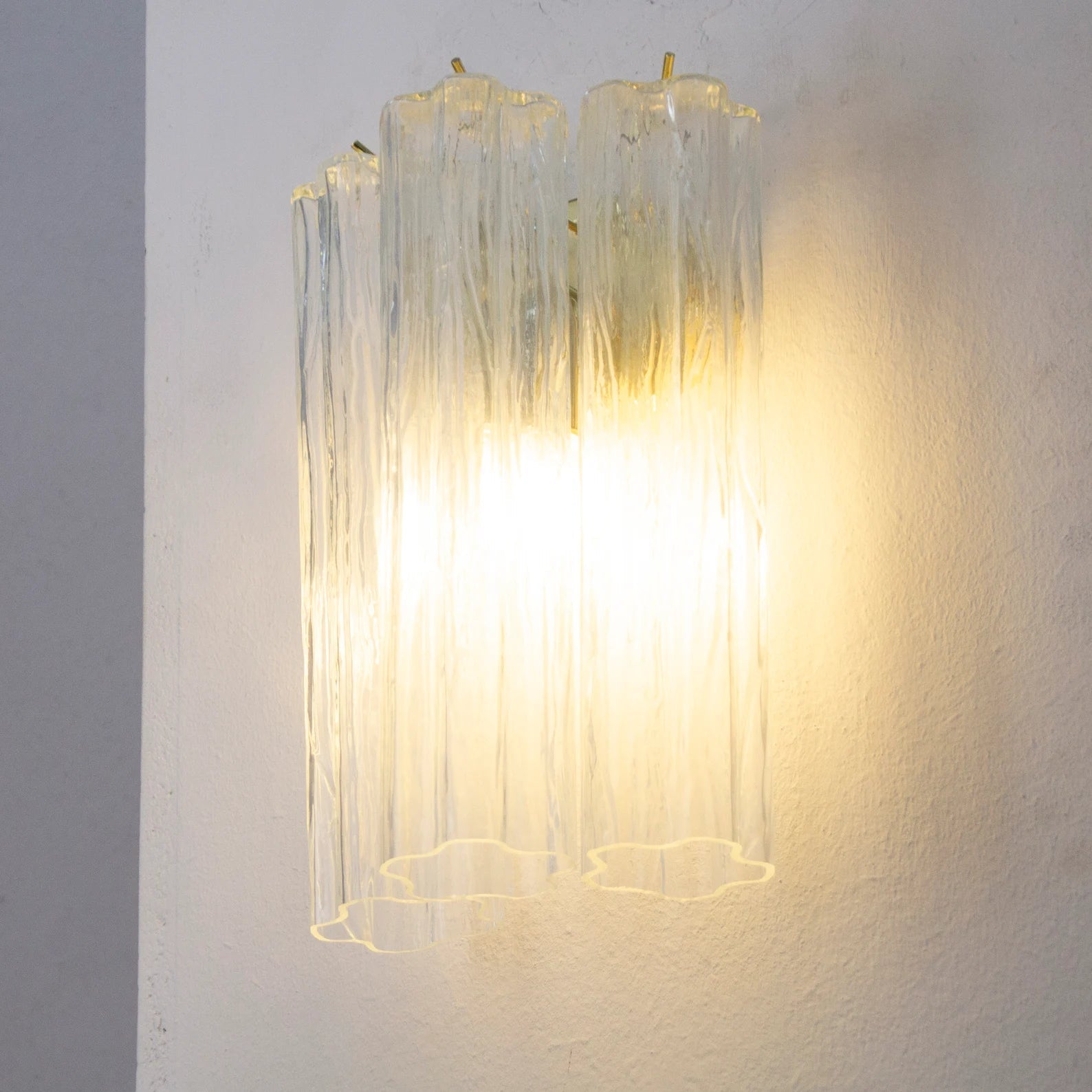 Murano Clear Tronchi Wall Sconces – Set of 2 - Bellavé Studio
