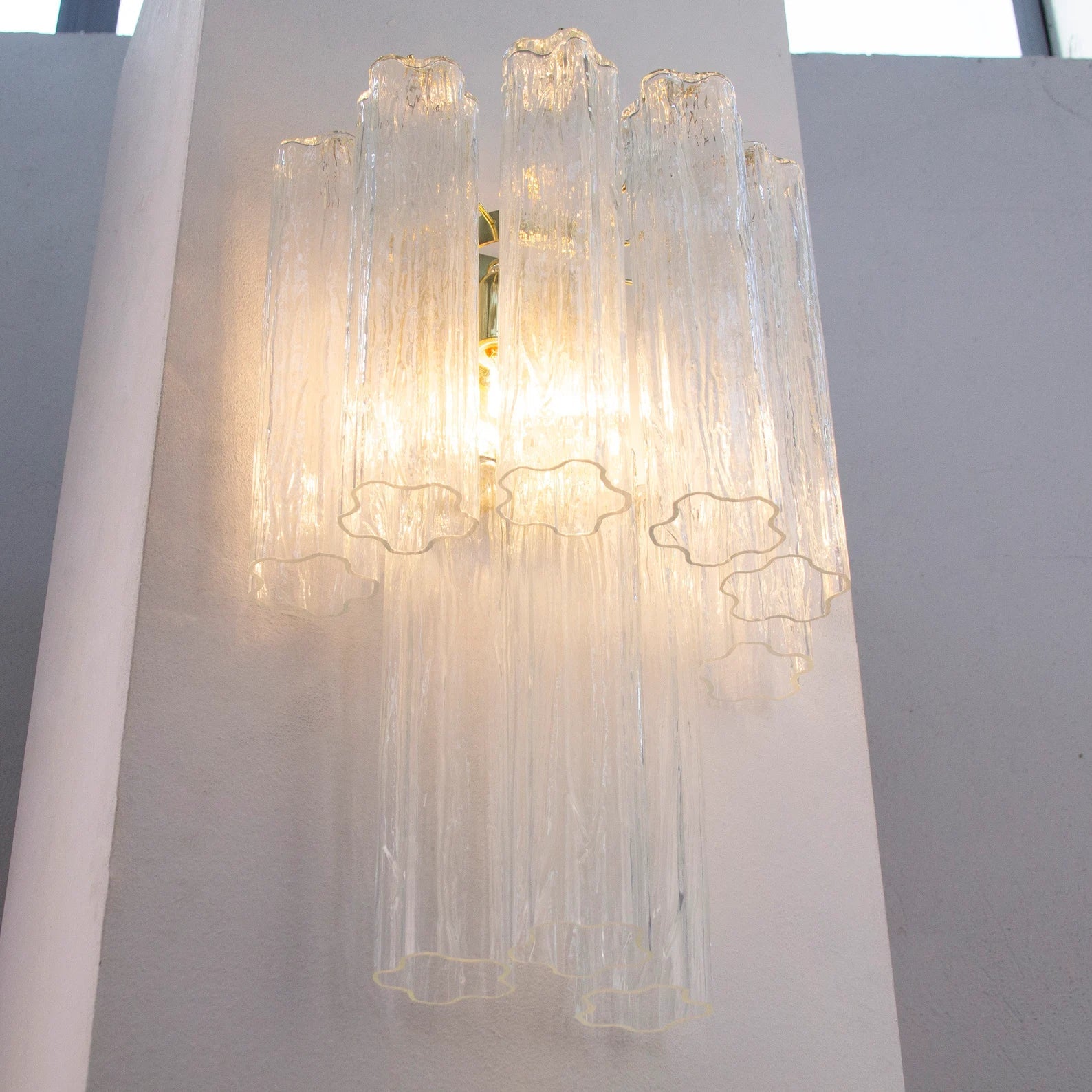 Murano Clear Tronchi Wall Sconces – Set of 2 - Bellavé Studio