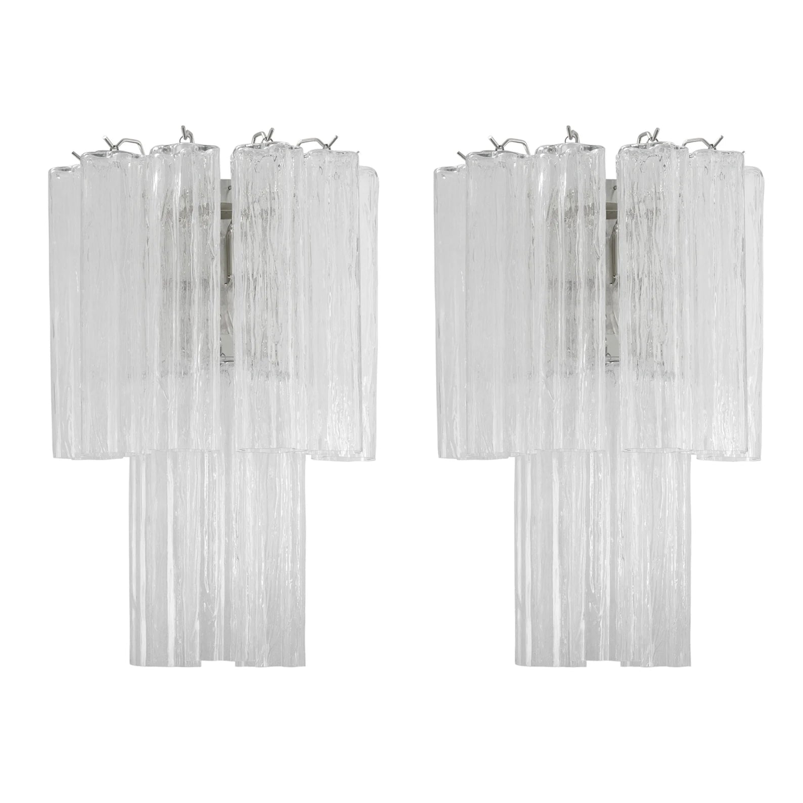 Murano Clear Tronchi Wall Sconces – Set of 2 - Bellavé Studio