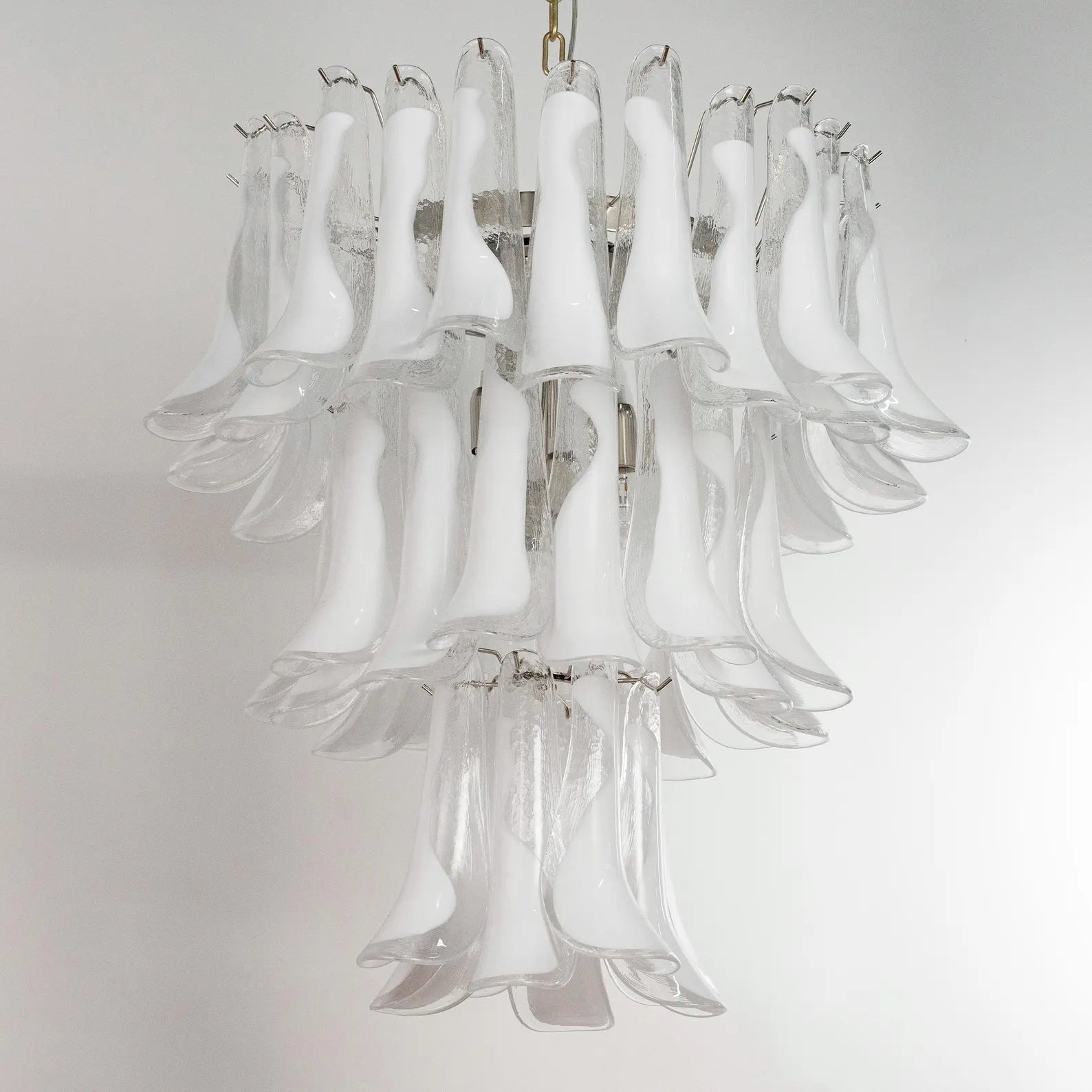 Murano Clear/White Petali Chandelier Ø75 - Bellavé Studio