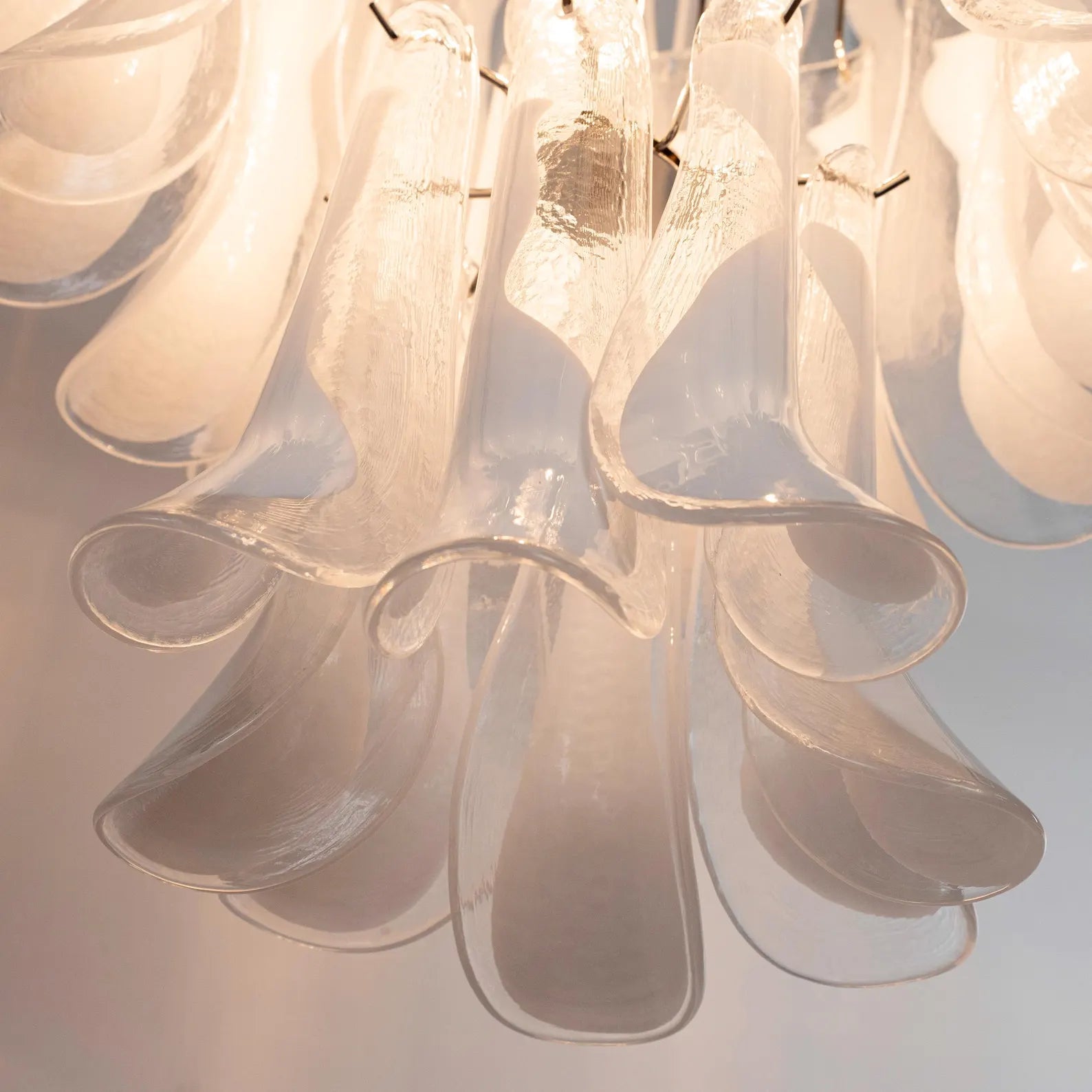 Murano Clear/White Petali Chandelier Ø75 - Bellavé Studio