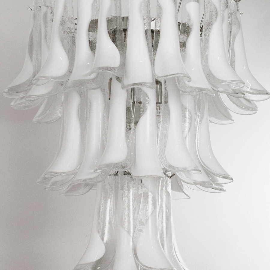 Murano Clear/White Petali Chandelier Ø75 - Bellavé Studio
