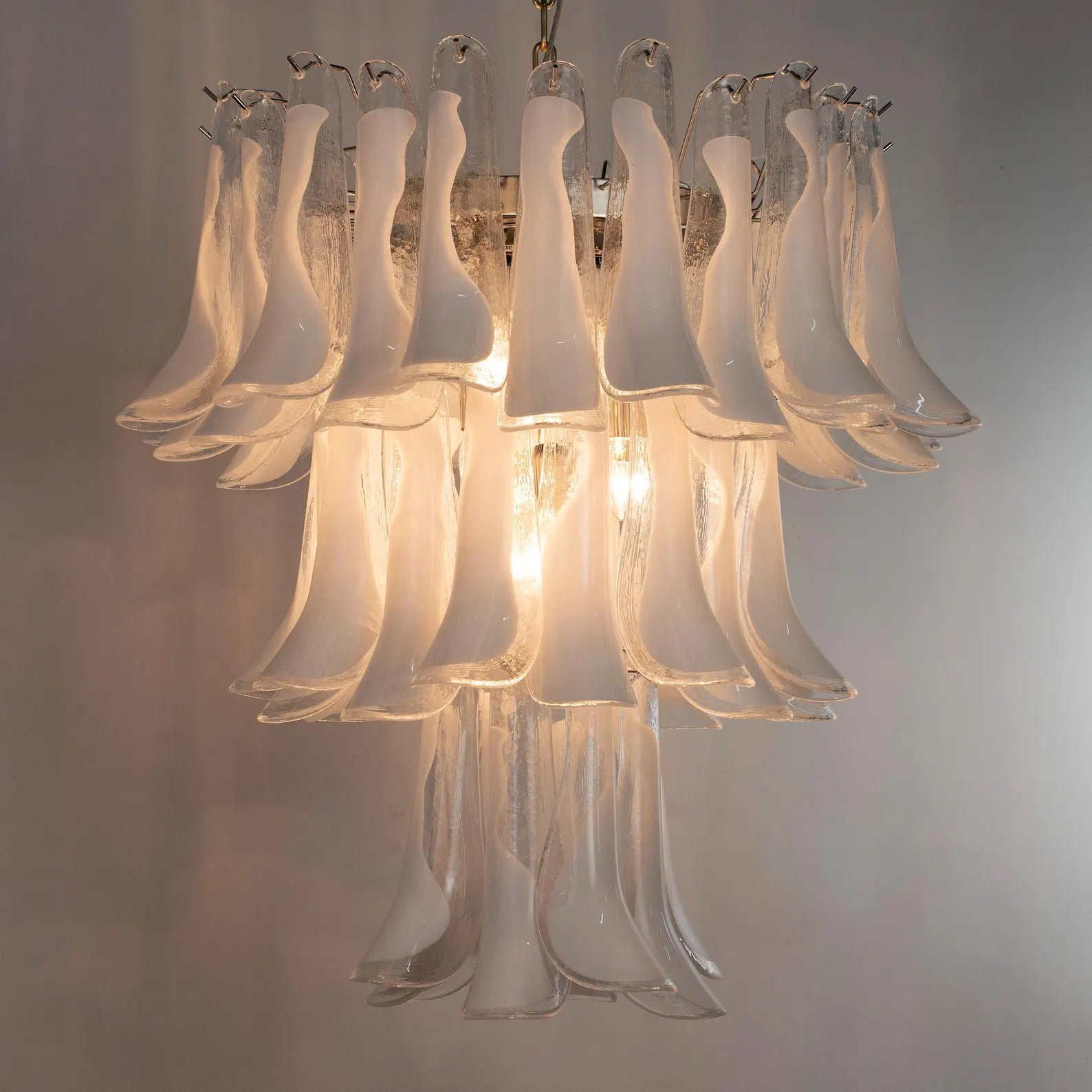 Murano Clear/White Petali Chandelier Ø75 - Bellavé Studio