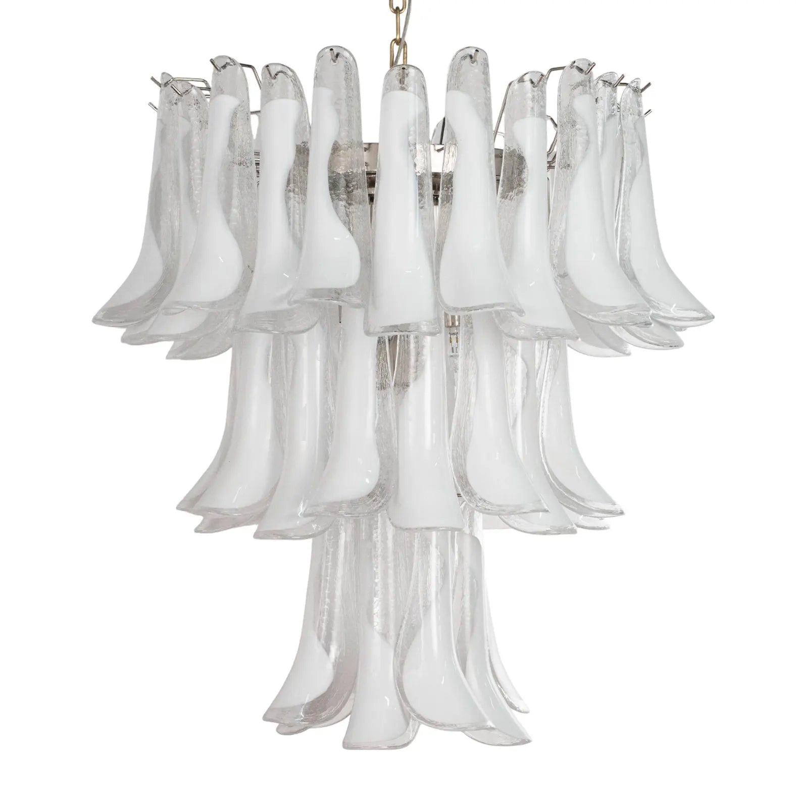 Murano Clear/White Petali Chandelier Ø75 - Bellavé Studio