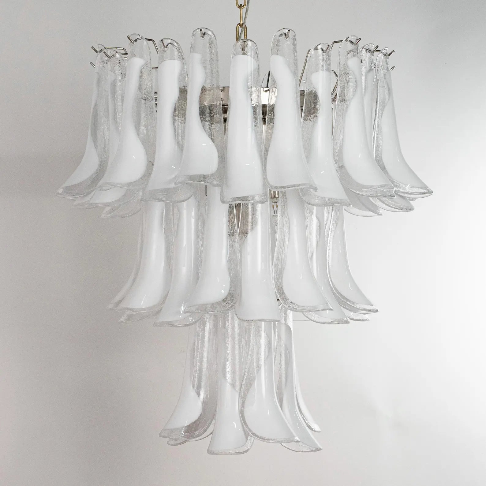 Murano Clear/White Petali Chandelier Ø75 - Bellavé Studio