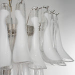 Murano Clear/White Petali Chandelier Ø75 - Bellavé Studio