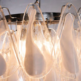 Murano Clear/White Rondini Chandelier Ø55 - 38 Glasses - Bellavé Studio