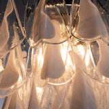 Murano Clear/White Rondini Chandelier Ø55 - 38 Glasses - Bellavé Studio
