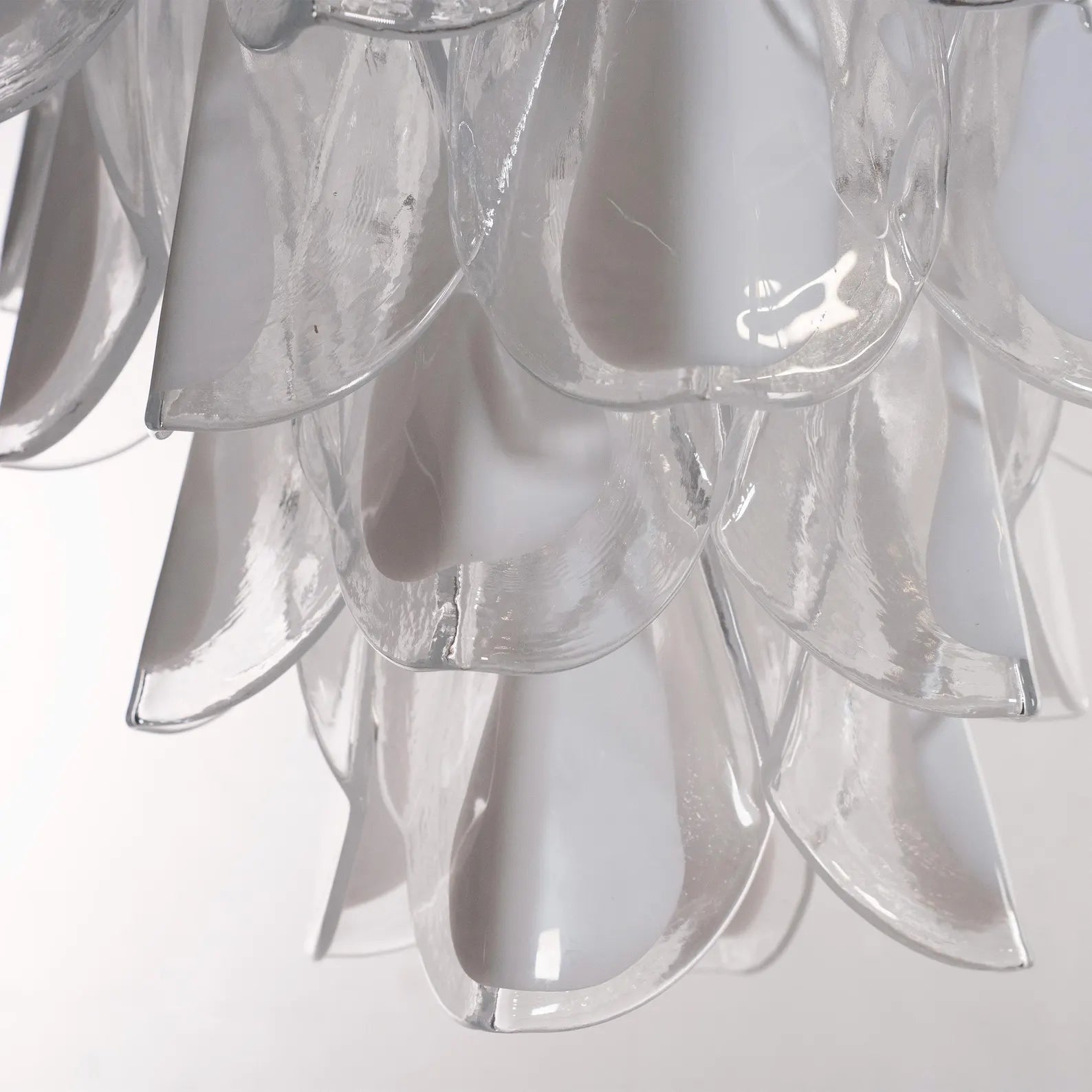 Murano Clear/White Rondini Chandelier Ø55 - 38 Glasses - Bellavé Studio