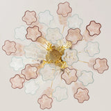 Murano Crystal and Pink Tronchi Chandelier Ø53 - 24 Tubes - Bellavé Studio