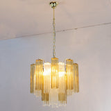 Murano Crystal and Smoke Tronchi Chandelier Ø53 - 24 Tubes - Bellavé Studio