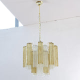Murano Crystal and Smoke Tronchi Chandelier Ø53 - 24 Tubes - Bellavé Studio
