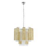 Murano Crystal and Smoke Tronchi Chandelier Ø53 - 24 Tubes - Bellavé Studio