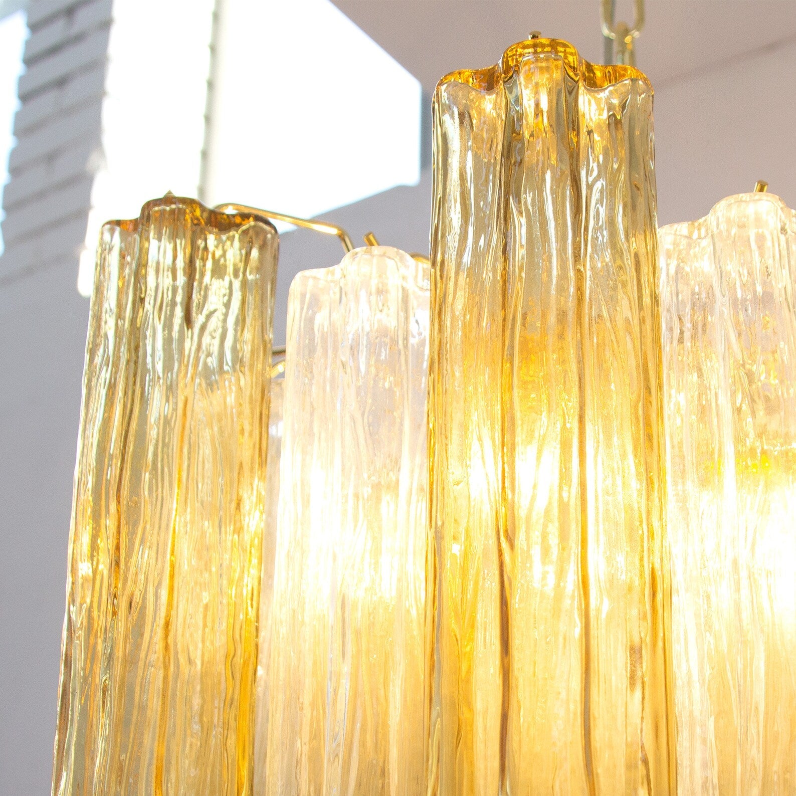 Murano Crystal and Smoke Tronchi Chandelier Ø53 - 24 Tubes - Bellavé Studio