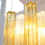 Murano Crystal and Smoke Tronchi Chandelier Ø53 - 24 Tubes - Bellavé Studio