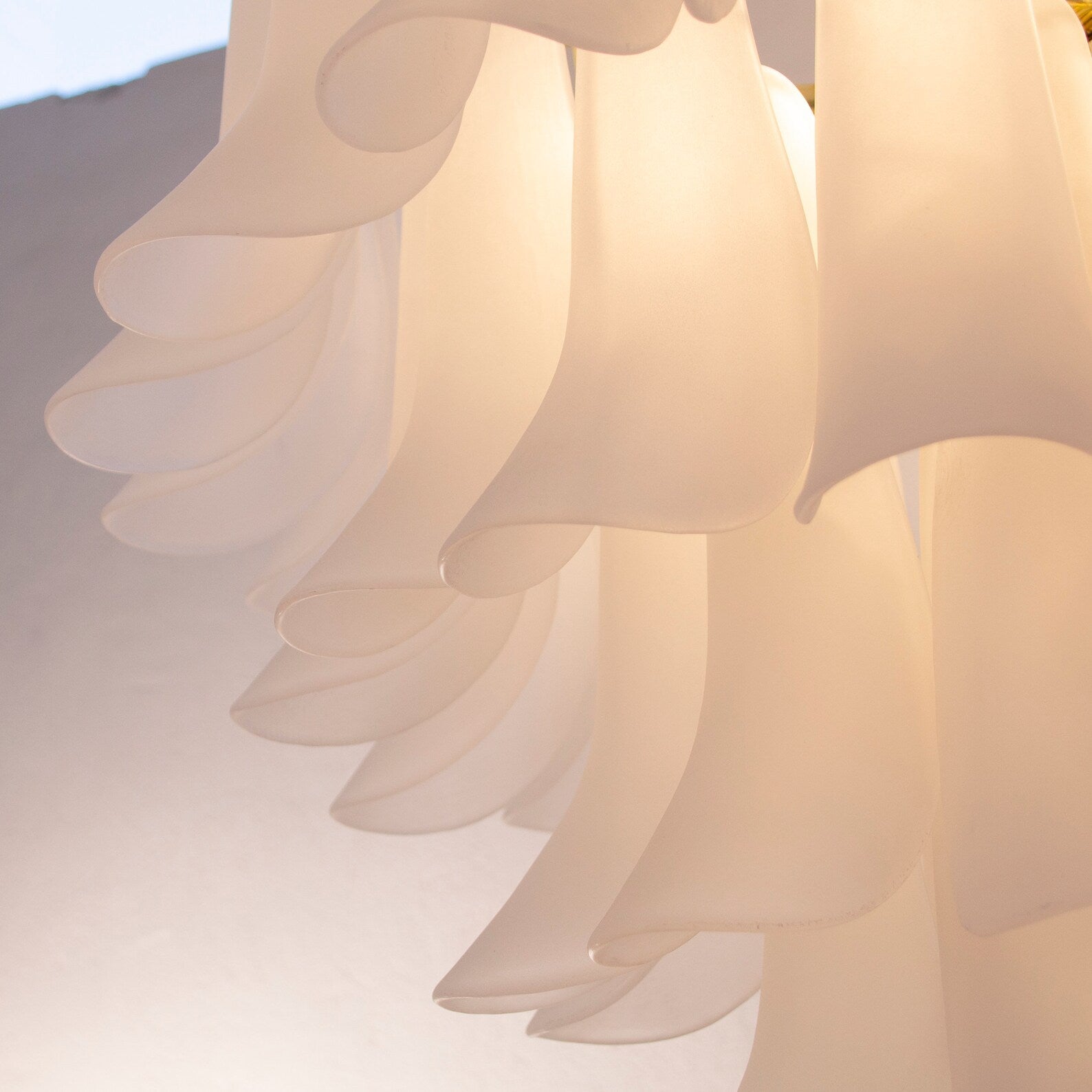 Murano Frosted White Petali Chandelier Ø70 - Bellavé Studio