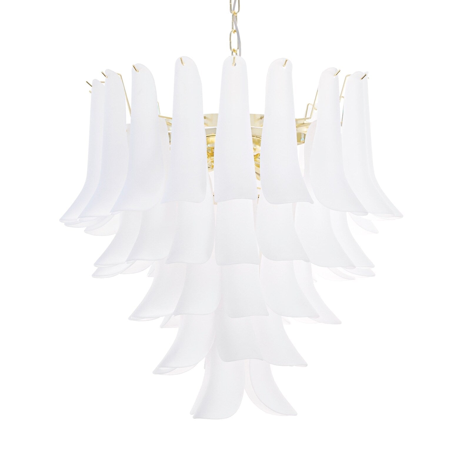 Murano Frosted White Petali Chandelier Ø70 - Bellavé Studio
