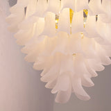 Murano Frosted White Petali Chandelier Ø80 - Bellavé Studio