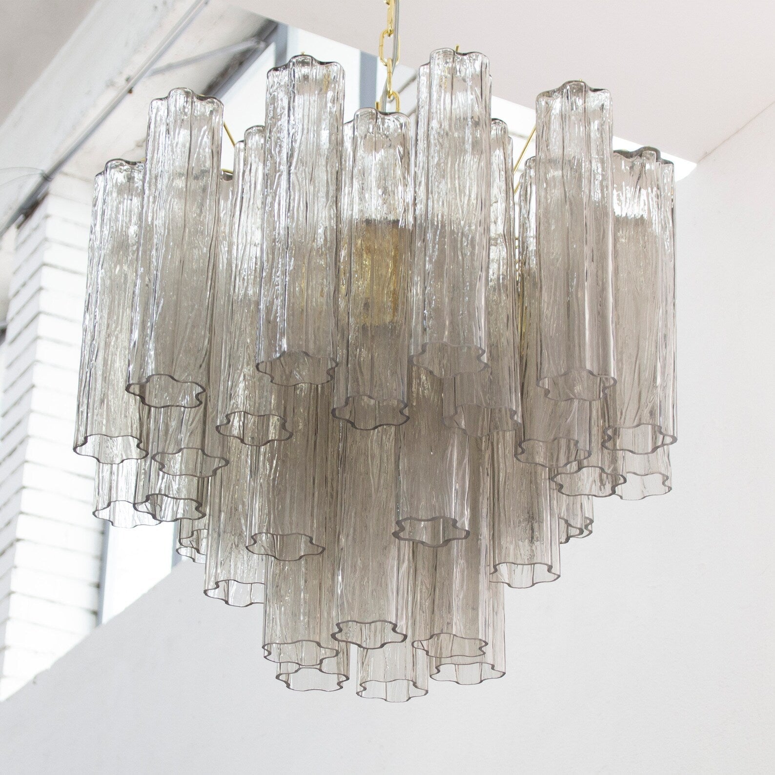 Murano Grigio Tronchi Chandelier Ø58 – 36 Tubes - Bellavé Studio