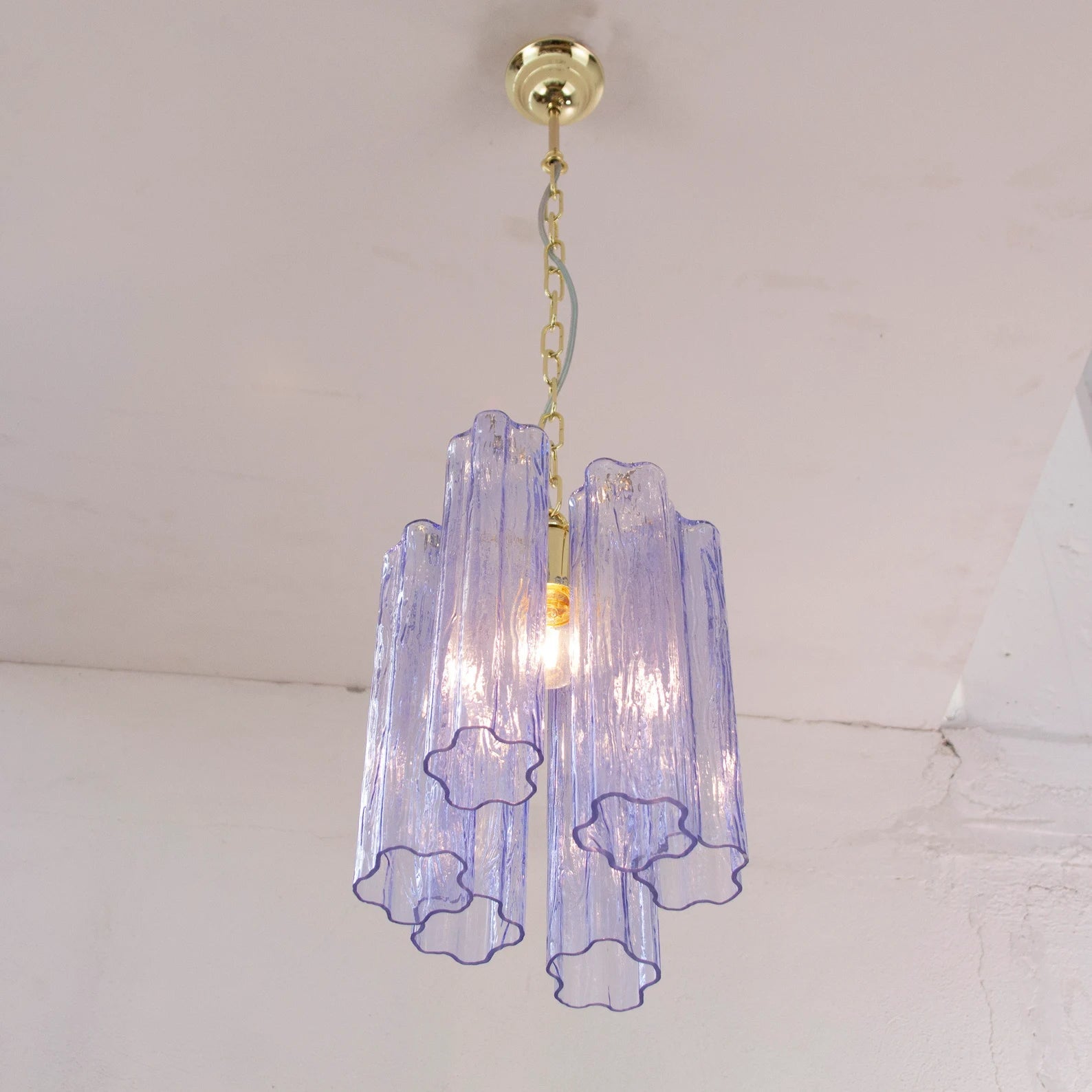 Murano Indaco Tronchi Chandelier Ø24 - 6 Tubes - Bellavé Studio