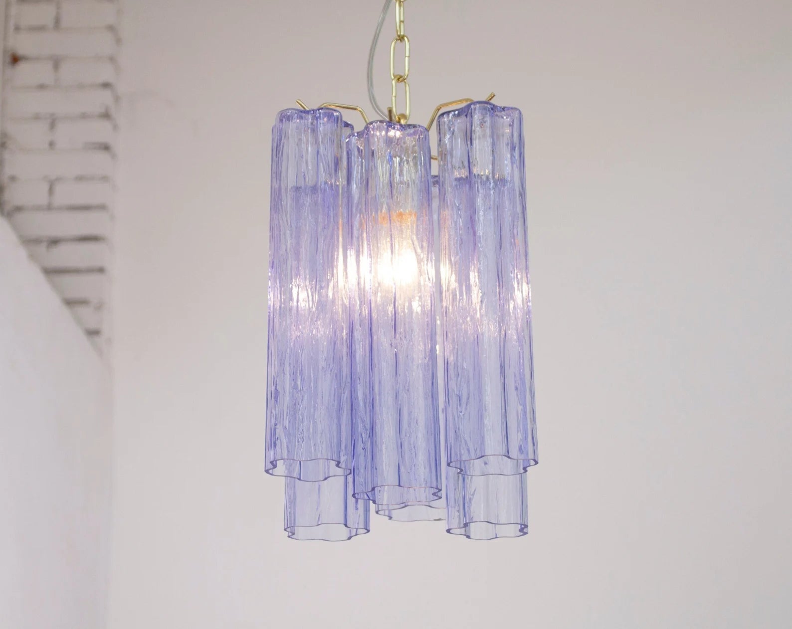 Murano Indaco Tronchi Chandelier Ø24 - 6 Tubes - Bellavé Studio