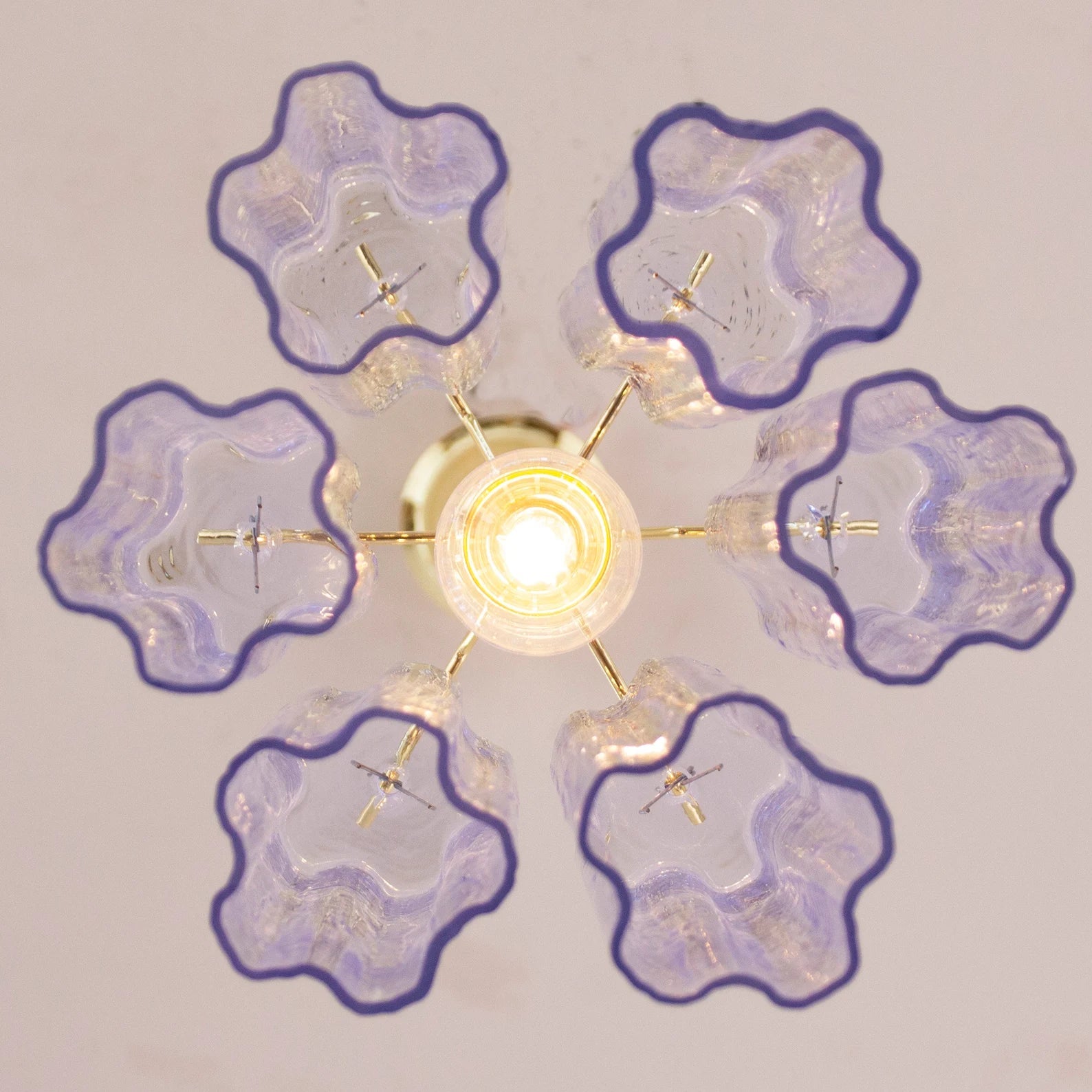 Murano Indaco Tronchi Chandelier Ø24 - 6 Tubes - Bellavé Studio