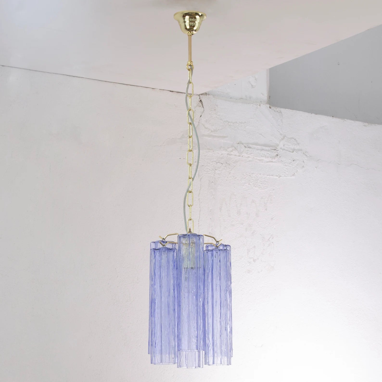 Murano Indaco Tronchi Chandelier Ø24 - 6 Tubes - Bellavé Studio