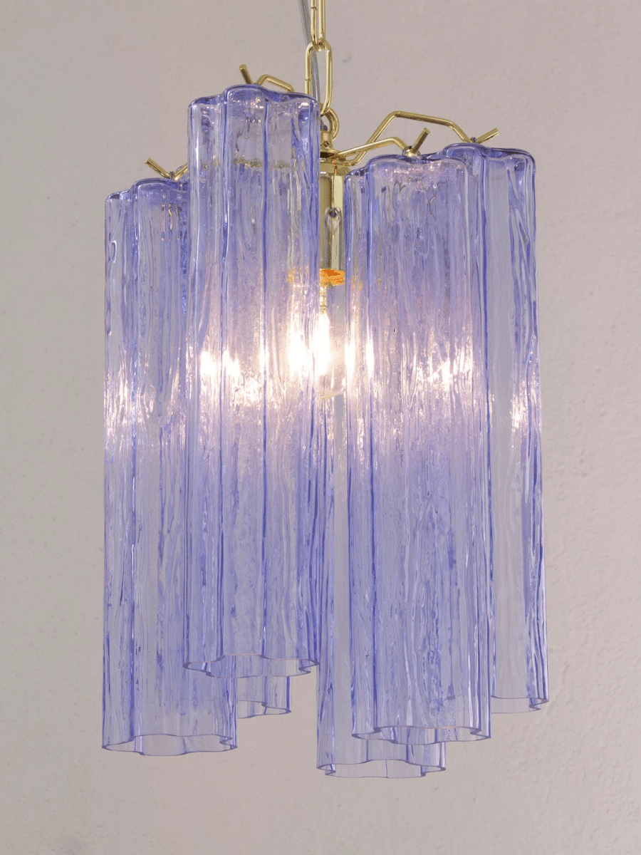 Murano Indaco Tronchi Chandelier Ø24 - 6 Tubes - Bellavé Studio