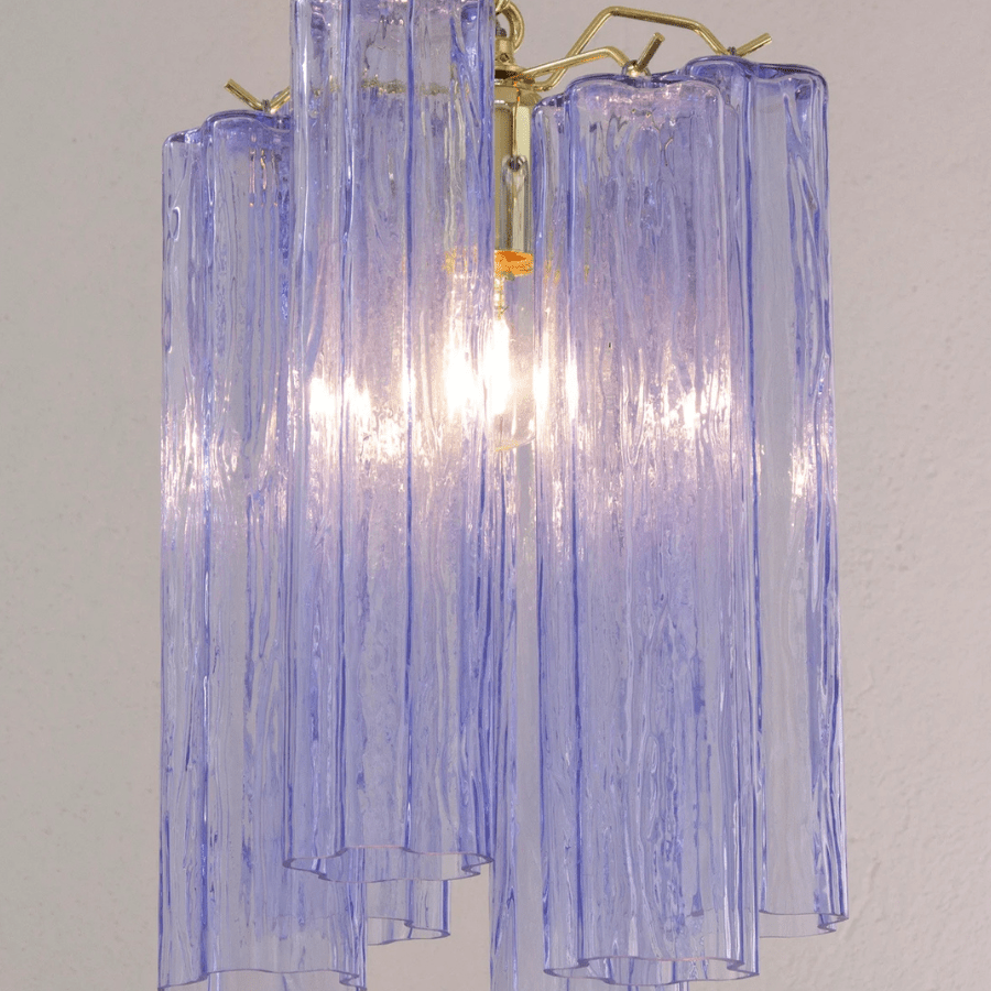 Murano Indaco Tronchi Chandelier Ø24 - 6 Tubes - Bellavé Studio